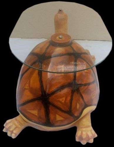 Glass Top Table With Turtle Base