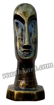 Metallic Golden Colour Human Face Statue