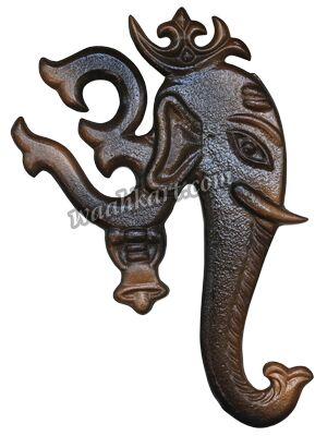 INDU Omkar Ganesha Wall Hanging, Color : BROWN