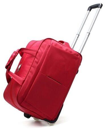 Polyester Luggage Trolley Bag, Color : Red