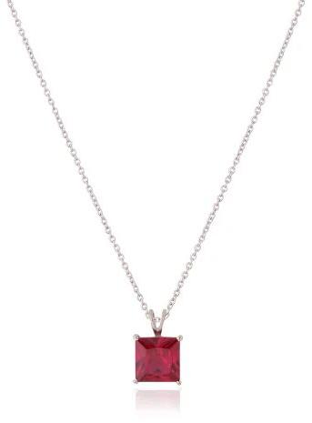 Red American Diamond Silver Pendant, Packaging Type : Packets