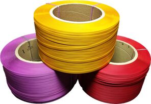 Polypropylene (PP) Strap, Width : 9 mm, 12 mm, 15 mm, 19 mm.