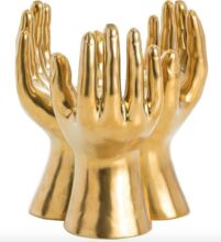 WB Inc Handshape Brass Vase, For Home Decoration, Packaging Type : Brown Export Quality Boxes
