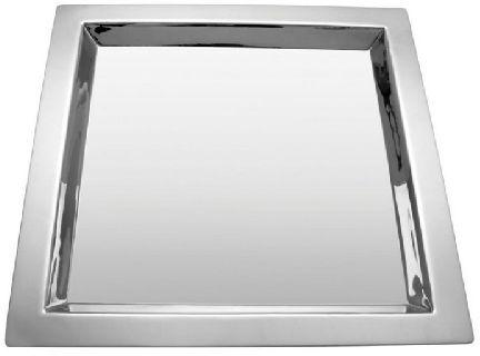 Skyra Brooklyn Mirror Steel 11x11 In Square Tray