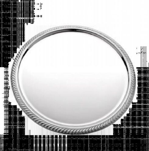 Skyra Gadroon Mirror Steel 18 In Round Tray