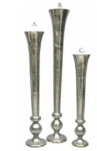 3A INTERNATIONAL ALUMINIUM Hand Carved Flower Vase, Color : SILVER