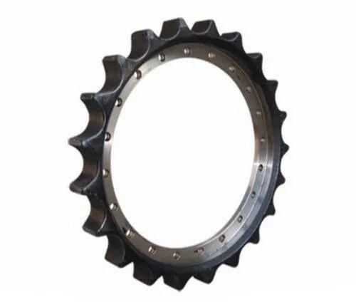 Polished Mild Steel Excavator Sprockets, Color : Black