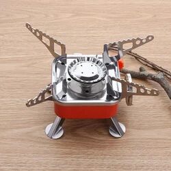 Stainless Steel Portable Mini Gas Stove, Color : Red