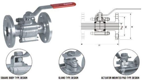 3 Piece Flange End Full Bore Ball Valve