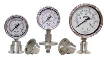 Denvar Make Sanitary Pressure Gauges