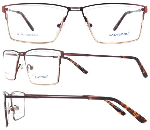 Salvador Metal Half Rim Optical Frame, Gender : Male