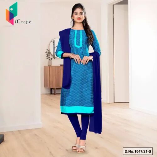 UNIFORM SAREES CREPE Salwar Kameez, Size : Free SIZE