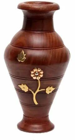 Teak Wood Flower Pot, Color : Brown