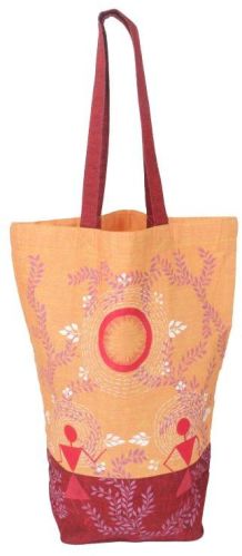 Multicolor Ractangular TISPB 2 Warli Shopping Bag, For Household, Size : 15.5 Inch