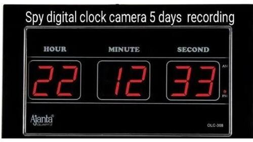 Digital Clock Spy Camera, Color : Black