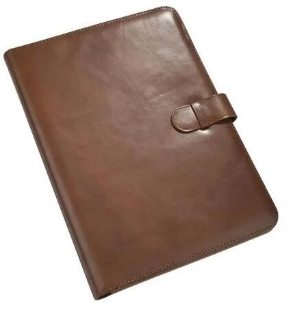 Leather Brown File Folder, Pattern : Plain