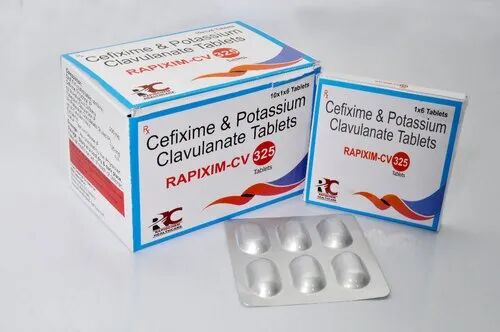 Cefixime And Potassium Clavulanate Tablets, Packaging Type : Box