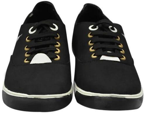 Canvas Mens Stylish Casual Shoes, Color : Black