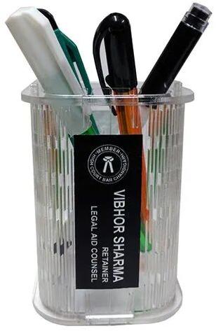 Acrylic Pen Holder, Size : 4x2x2 INCHES