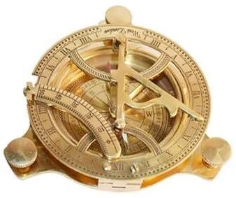 Brass Sundial Clock Compass, Packaging Type : Box