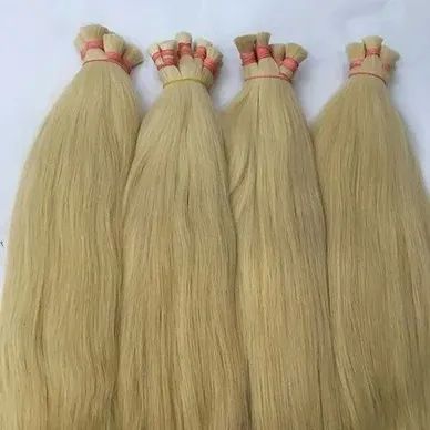 Yellow Coloured Remy Hair, For Parlour, Personal, Style : Wavy