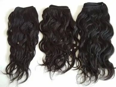 Black Virgin Wavy Hair, For Parlour