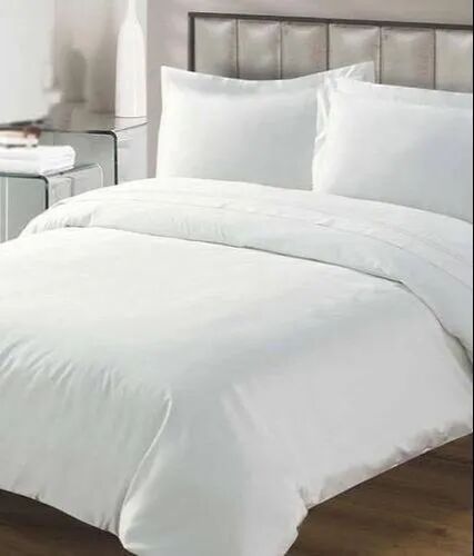 White Cotton Bed Sheet, Size : 90x100 Inch