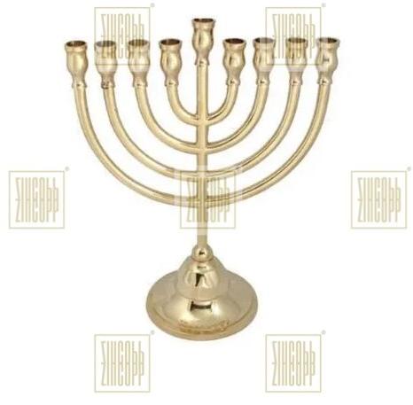 Aluminium Polished Iron Brass Menorah Candelabra, For Decorating Candle, Size : 6inch