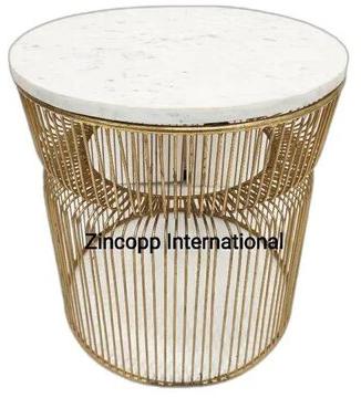 Iron Polished Plain Marble Top Side Tables, Feature : Rust Proof Coating Like