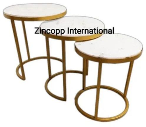 Metal Nesting Table Set Of 3, For Restaurant, Office, Hotel, Home, Table Width : 17