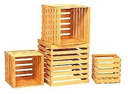 Brown Square Wooden Packing Crates