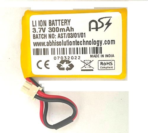 Yellow 3.7V 300mAh Lithium Ion Battery, For Vehicles, GPS Devices, Feature : Long Life