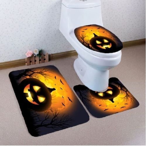 Pumpkin Withered Tree Printed Bathroom Mats, For Car, Home, Hotel, Office, Restaurant, Size : Costomised