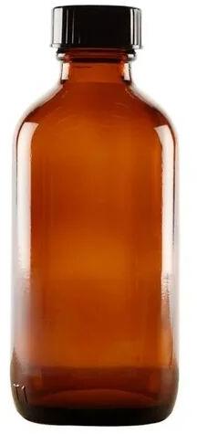 Round Amber Glass Bottle