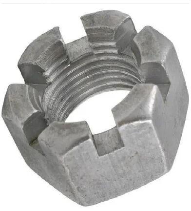 Hex Mild Steel Castle Nut, Packaging Type : Bag