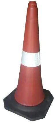 PVC Rubber Base Traffic Cone, Color : Red, White, Etc