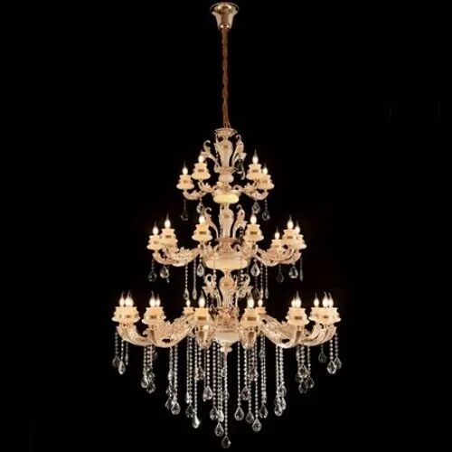 Zinc Alloy With Natural Jade Chandelier Lamp Shade, Size : 1470 X 1900 Mm