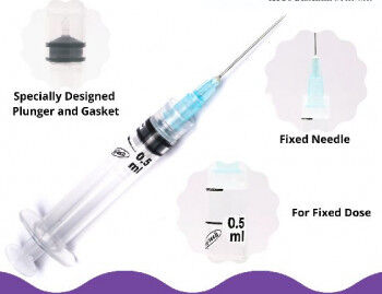 PP Stainless Steel Auto Disable Syringe 0.5ml, For Clinical, Hospital, Laboratory, Packaging Type : Paper Box