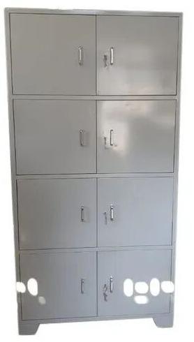 Hinged Door Mild Steel Compartment Cupboard, Color : Grey