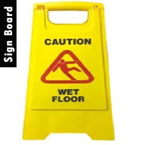 Triangle Wet Floor Sign Board, For Industrial, Color : Yellow