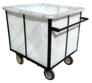 Rectangular Plastic Processing Trolley Tank, Color : White