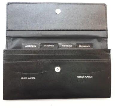 Leather Foam Passport Folder, Color : Black