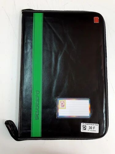 Foam Leather Portfolio File, Color : Black