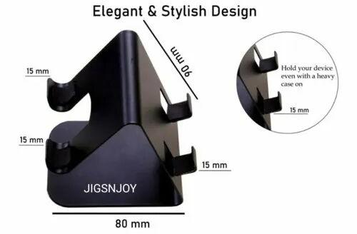 JIGSNJOY Black Metal Mobile Stand