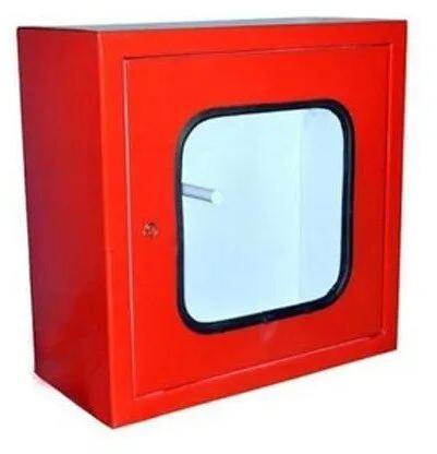 Mild Steel Fire Hose Box, Color : Red