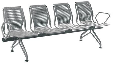 Rectangular Polished Stainless Steel Waiting Chair, For Hospital, Pattern : Plain