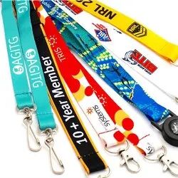 Printed Satin Multicolor Lanyard, Color : Blue, Red, Yellow, Black Etc.