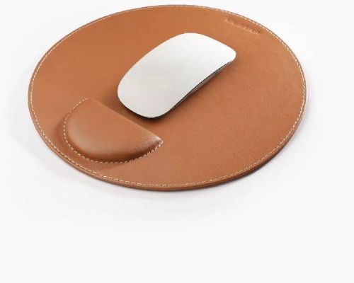 VEGAN LEATHER Round Mouse Pad