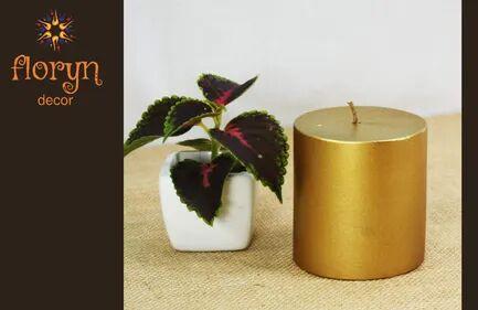 Circular Decorative Pillar Candles, For Decoration, Color : Yellow