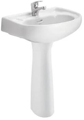 Ceramic Pedestal Wash Basin, Color : White